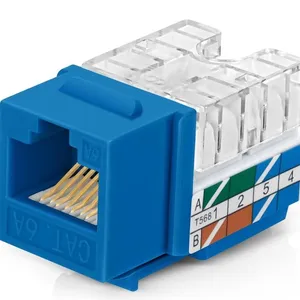 Universal CAT6 RJ45 Keystone Jack Tool-Less Reusable Module for Portable Network Outlet