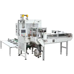 Factory Full Automatic Plastic Lids Cover Tray Container Packing Machine and Case Erector Tape Sealing Machine Paper Plastic Cup Bowl Making Packing Machine