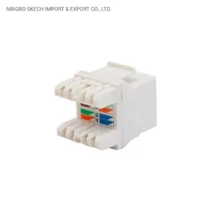 UTP Cat5e Keystone Jack 180 Degree RJ45 Keystone Jack Network Keystone Jack RJ45 Module with Dustproof Cover