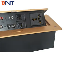 Oval Button with RCA Interface Table Hidden Socket Outlet/Rectangular Pop-up Power Socket Outlet for Conference Table Socket