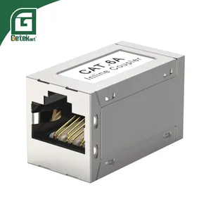 Geteknet OEM Module Network CAT6A RJ45 FTP Shielded Female to Female RJ45 8p8c Keystone Jack Inline Coupler RJ45 CAT6A for Patch Panel