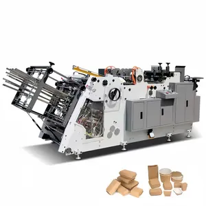 High Speed Automatic Hamburger Disposable Paper Lunch Box Manufacturing Machine Carton Erecting Forming Lunch Box Making Machine