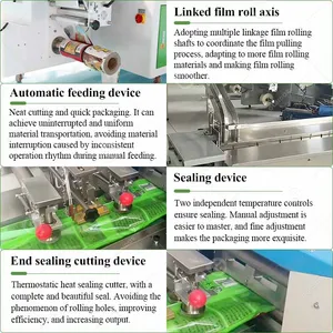 Horizontal Plastic Card Ice Cream Stick Popsicle Rapper Packaging Pillow Pack Puffed Snack Packing Machine