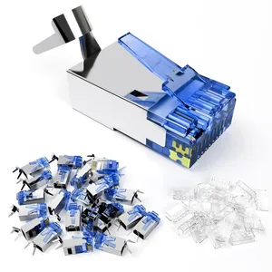 CAT6A RJ45 Plug Shielded Non-Pass Through STP/FTP Network Cable Modular Connector