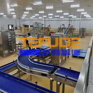 Integrated Food Packing Line with Tray Stacking and Flow Wrapping System