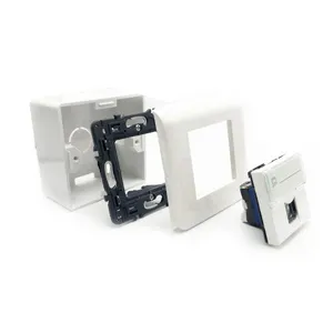 French Type 180&deg; Rotatable Tool-Less Cat6 Keystone Jack Panel Mount Network Module