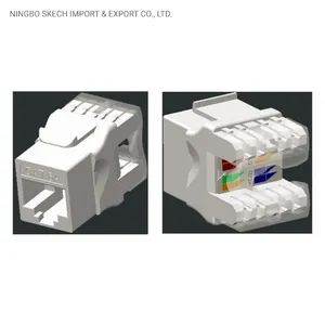 UTP Cat5e Keystone Jack 180 Degree RJ45 Keystone Jack Network Keystone Jack RJ45 Module with Dustproof Cover