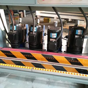 Video Factory Inspection Eworld Multi-Function 4 Motors Straight Line Glass Edging Machine/Multi-Function Glass Edging Grinding Machine with CE Standard