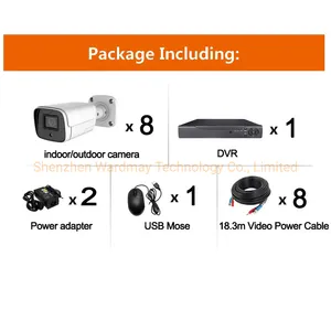 Wardmay 8chs 4MP 4 in 1 Waterproof Infrared CCTV Camera Security System