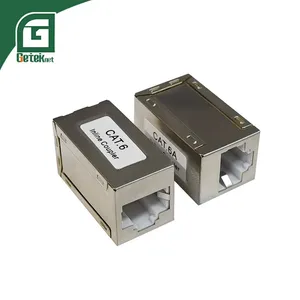 Geteknet OEM Module Network CAT6A RJ45 FTP Shielded Female to Female RJ45 8p8c Keystone Jack Inline Coupler RJ45 CAT6A for Patch Panel
