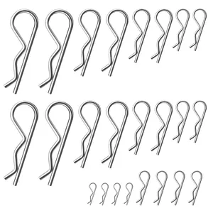 Cotter Pin Assortment Kit, R Clips Heavy Duty Zinc Plated Cotter Pin Spring Fastener Assortment Kit