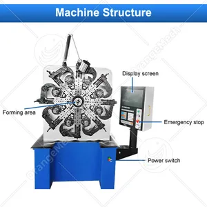 Different Shape Goose Neck Fishing Wire Spring Clip Coiling Making Compression Machine