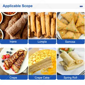 High Performance Semi Automatic Mini Rice Paper Spring Samosa Pastry Sheet Rolling Wrap Kulit Lumpia Making Machine