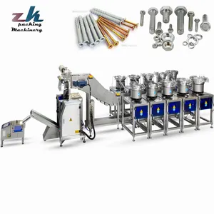 PLC Control Fastener Counting and Packing Machine System for Bolts, Washers, Nuts, Plastic Parts, Screws Small Bags Packing System