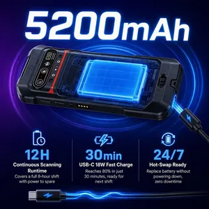 Android 13 Octa Core Handheld 2D Qr Code Scanner PDA Devic