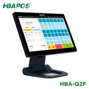 15-Inch Touch Screen All-in-One Restaurant POS Computer Set Folding Stand Cash Register Terminal System