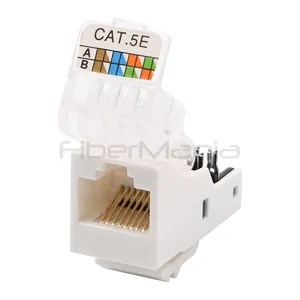 CAT5e UTP RJ45 Keystone Jack 180 Degree Network Module White