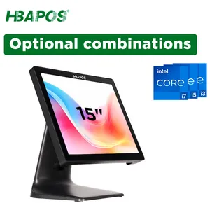 Touch Screen All in One POS System Terminal Retail Restaurant Shop 15 Inch POS Computer Cash Register Machine