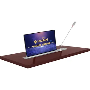 Huain LCD Computer Monitor Meeting Room Pop up Motorized Mechanism Lift Paperless Conference System