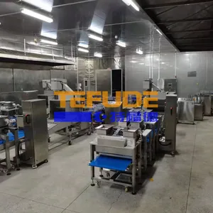 Integrated Food Packing Line with Tray Stacking and Flow Wrapping System