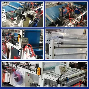 Automatic Plastic HDPE PE Poly Drawstring Draw String Rope-Through Rolling Bag Making Machine for Garbage Bag, Trash Bag