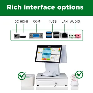 15-Inch All-in-One POS System with Windows 7 for Cashier Computer Operations