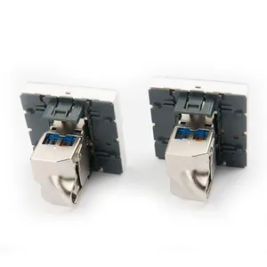 French Cat6 RJ45 180&deg; Rotatable Tool-Less UTP Keystone Jack - Network Module
