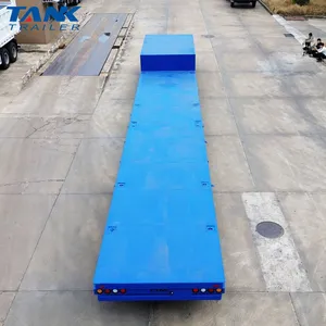 Multi Axle Low Flatbed Semi Trailer with Spring Loading Ramp