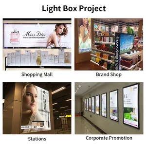 Factory Direct Slim LED Aluminun Wall Frame Custom LED Light Box Display