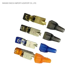 CAT6A/Cat7/Cat8 FTP/STP Shielded Modular Plug Toolless RJ45 8p8c Network Module Connector Plug
