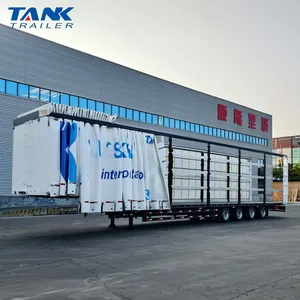 4 Axle Large Capacity Curtain Side Semi Trailer with Easy Loading System