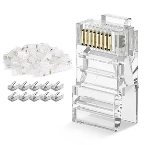 High Performance RJ45 Connector 8p8c Pure Copper Pin Network Plug