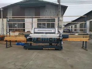 Glass Processing Machine PLC Control System Fast Speed 9 Motor Beveling Glass Edging Machine