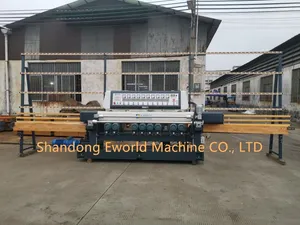 Glass Processing Machine PLC Control System Fast Speed 9 Motor Beveling Glass Edging Machine