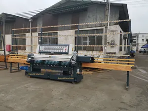 Glass Processing Machine PLC Control System Fast Speed 9 Motor Beveling Glass Edging Machine