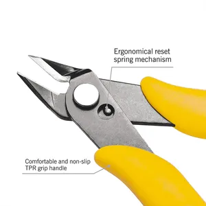 Micro Flush Cutter Sharp Micro Wire Cutter Side Cutter with Internal Spring and Soft PVC Handle