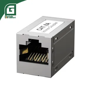 Geteknet OEM Module Network CAT6A RJ45 FTP Shielded Female to Female RJ45 8p8c Keystone Jack Inline Coupler RJ45 CAT6A for Patch Panel