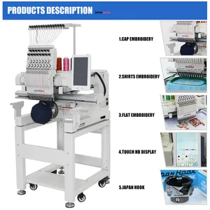 Revhon 1 Head Computerized Cap Embroidery Machine 1200 Rpm Automatic