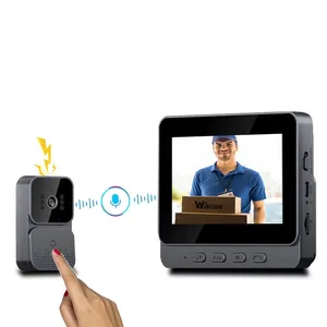 Monitor de Vídeo Sem Fio Inteligente com Campainha, Intercomunicador Bidirecional, Visão Noturna, Sistema de Segurança