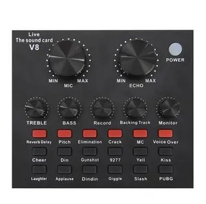 V8 USB Live Aufnahme Studio Sound Multi Funktion Computer Android Mischpult Schütteln Rundfunk Audio Schnittstelle Soundkarte