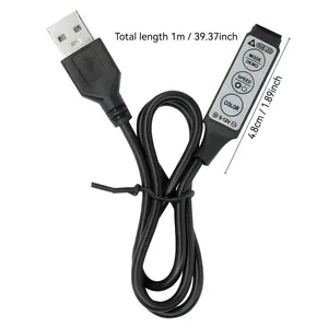 USB RGB LED Streifen Dimmer Controller 3-Button Schalter