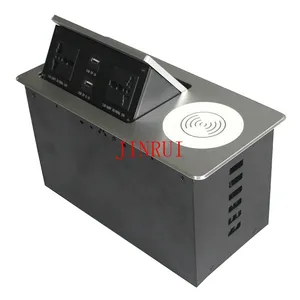 Mesa de Conferência com Múltiplas Tomadas de Energia na Superfície