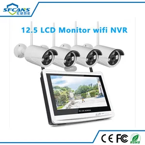 12.5 Zoll LCD Monitor NVR WiFi 4 Kanal Kombi Sicherheitskamera System