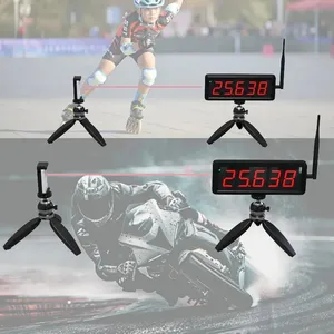 Fitnessgeräte LED Rennzeit-Uhr Digitale Countdown Zähler Hochzähler Zeitmessung Rennen Laufen Geschwindigkeit Fernbedienung Laser Timer mit Stativ und Kabel