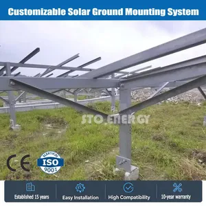 Aluminium-Solar-Ground-Rack-System, wind- und schneebeständiger Bodenmontagehalter