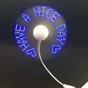 Werbegeschenk LED-Nachricht programmierbarer blinkender Lichtventilator USB Mini Ventilator
