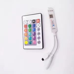 Controlador de Luz LED RGBW Mini Música WiFi com Controle Remoto para Pixels de Fita LED RGB