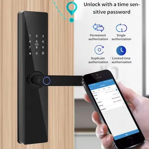 Sm36 Intelligentes Schloss WiFi Tuya APP Steuerung Fingerabdruck Elektronisch Digital Touchscreen Tastatur Code Schlüssel Intelligentes Türschloss