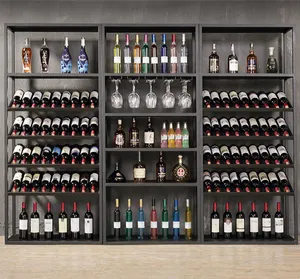 Weinlager Einzelhandel Wein Zubehör Ausstellungsregal Glas Haken Getränkeracks
