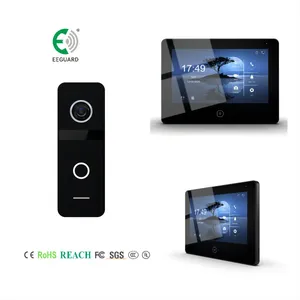 Sistema de Intercomunicação com Vídeo para Porta com Tela Sensível ao Toque HD 7 Polegadas